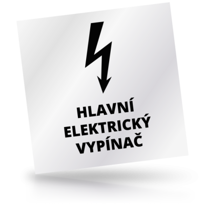 Hlavní elektrický vypínač - čtvercové označení