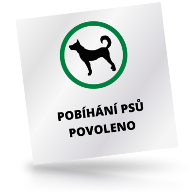 Pobíhání psů povoleno - čtvercové označení