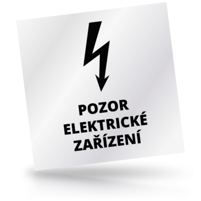 Pozor elektrické zařízení - čtvercové označení