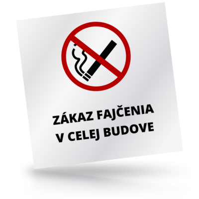 Zákaz fajčenia v celej budove - čtvercové označení
