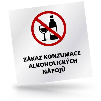 Zákaz konzumace alkoholických nápojů - čtvercové označení