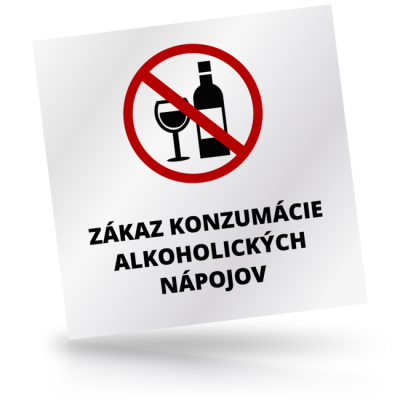Zákaz konzumácie alkoholických nápojov - čtvercové označení