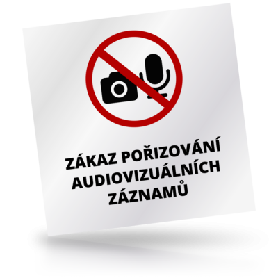Zákaz pořizování audiovizuálních záznamů - čtvercové označení