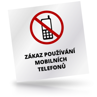 Zákaz používání mobilních telefonů - čtvercové označení