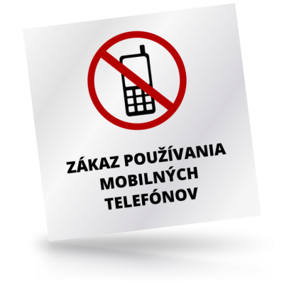 Zákaz používania mobilných telefónov - čtvercové označení