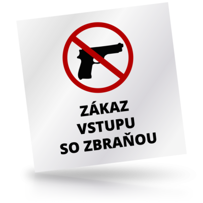 Zákaz vstupu so zbraňou - čtvercové označení