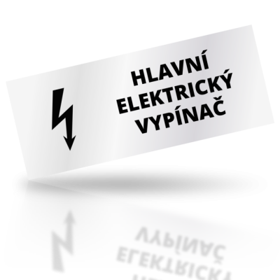 Hlavní elektrický vypínač - obdelníkové označení