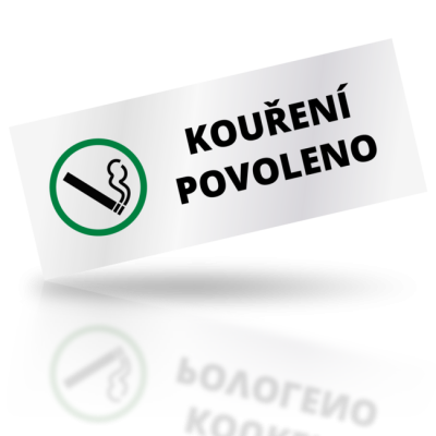 Kouření povoleno - obdelníkové označení
