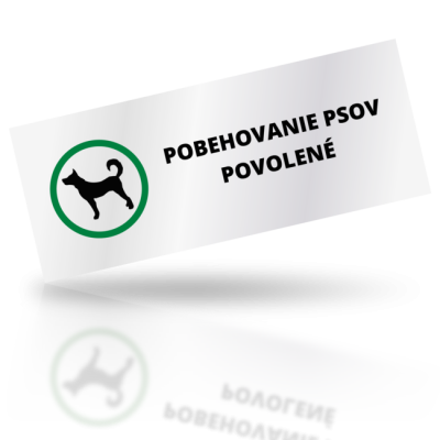 Pobehovanie psov povolené - obdelníkové označení