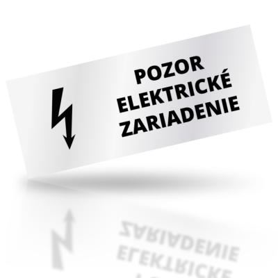Pozor elektrické zariadenie - obdelníkové označení