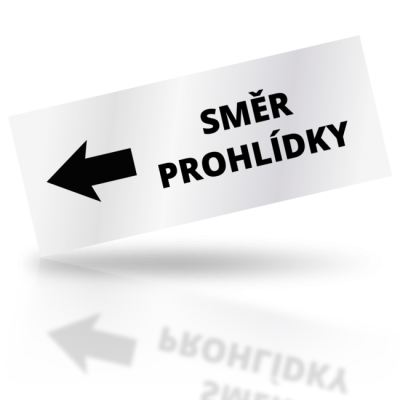Směr prohlídky 02 - obdelníkové označení