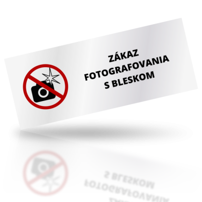 Zákaz fotografovania s bleskom - obdelníkové označení