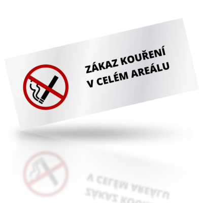 Zákaz kouření v celém areálu - obdelníkové označení