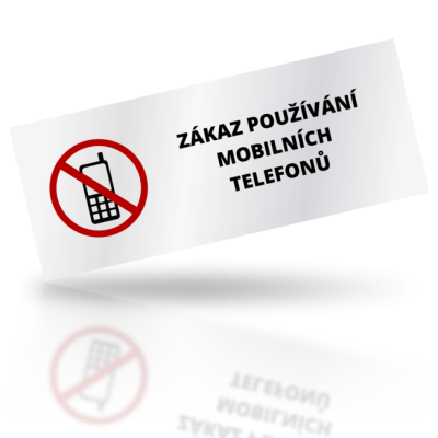 Zákaz používání mobilních telefonů - obdelníkové označení