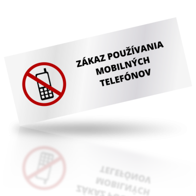 Zákaz používania mobilných telefónov - obdelníkové označení