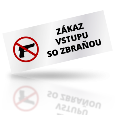 Zákaz vstupu so zbraňou - obdelníkové označení