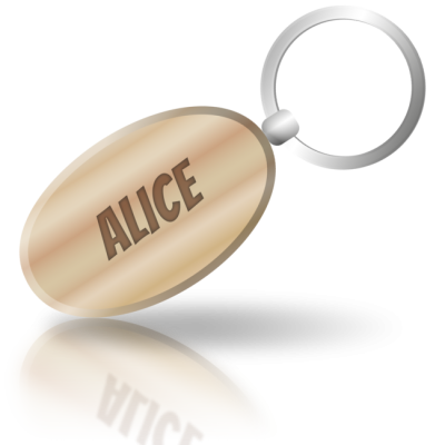 ALICE - dřevěná klíčenka se jménem