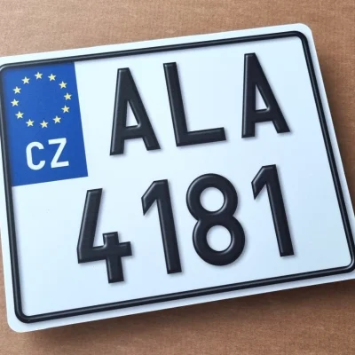 Imitace RZ/SPZ motorky - s kódem státu - dvouřádková